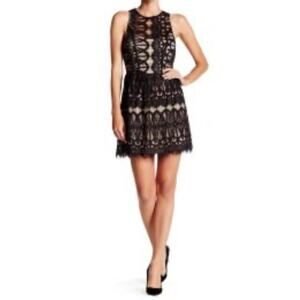 Trixxi Black Lace Overlay Sleeveless Mini Cocktail Party‎ Dress Size 3